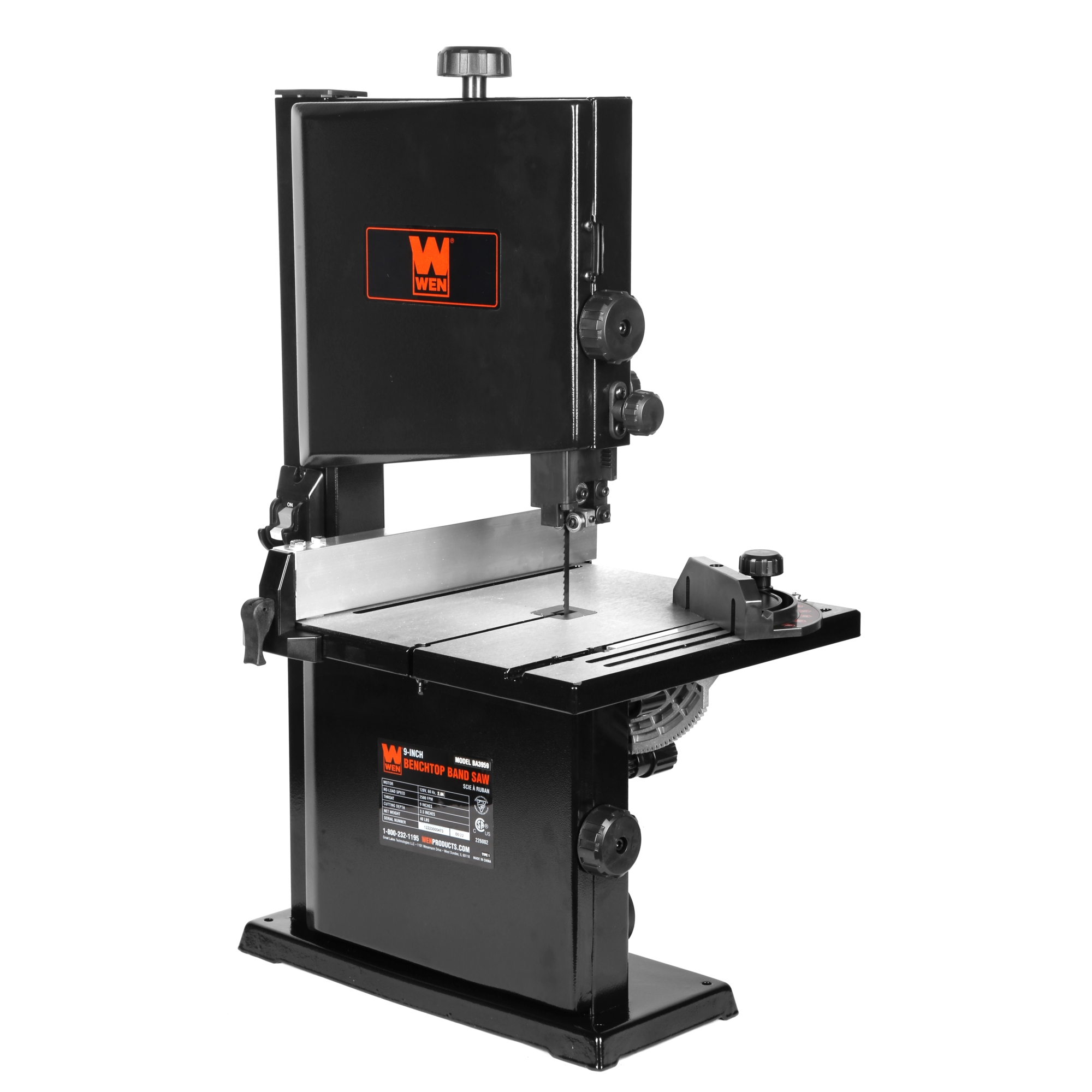 WEN Benchtop Band Saw - 9in., 2.8 Amp, 120V, 2500 FPM, Model# BA3959